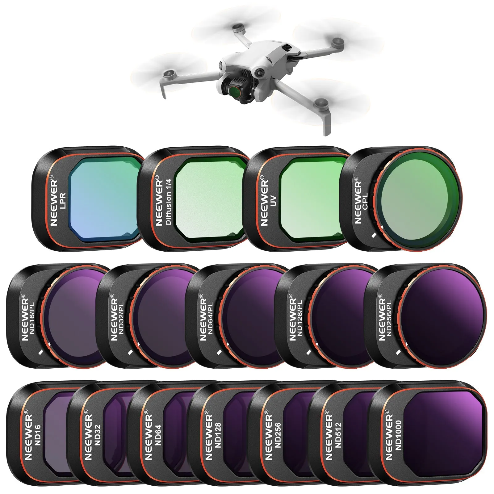 NEEWER 16 Pack ND & CPL & Effect Filter Set compatible with DJI Mini 4 Pro