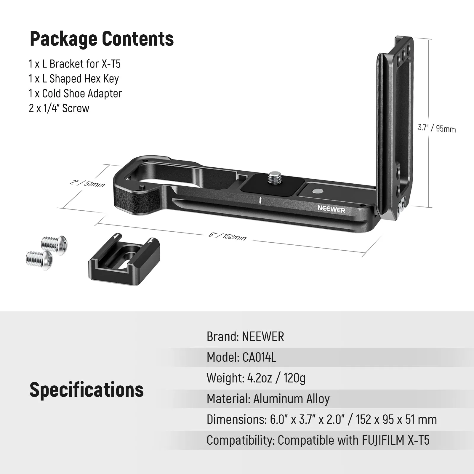 NEEWER CA014L L Bracket for FUJIFILM X-T5