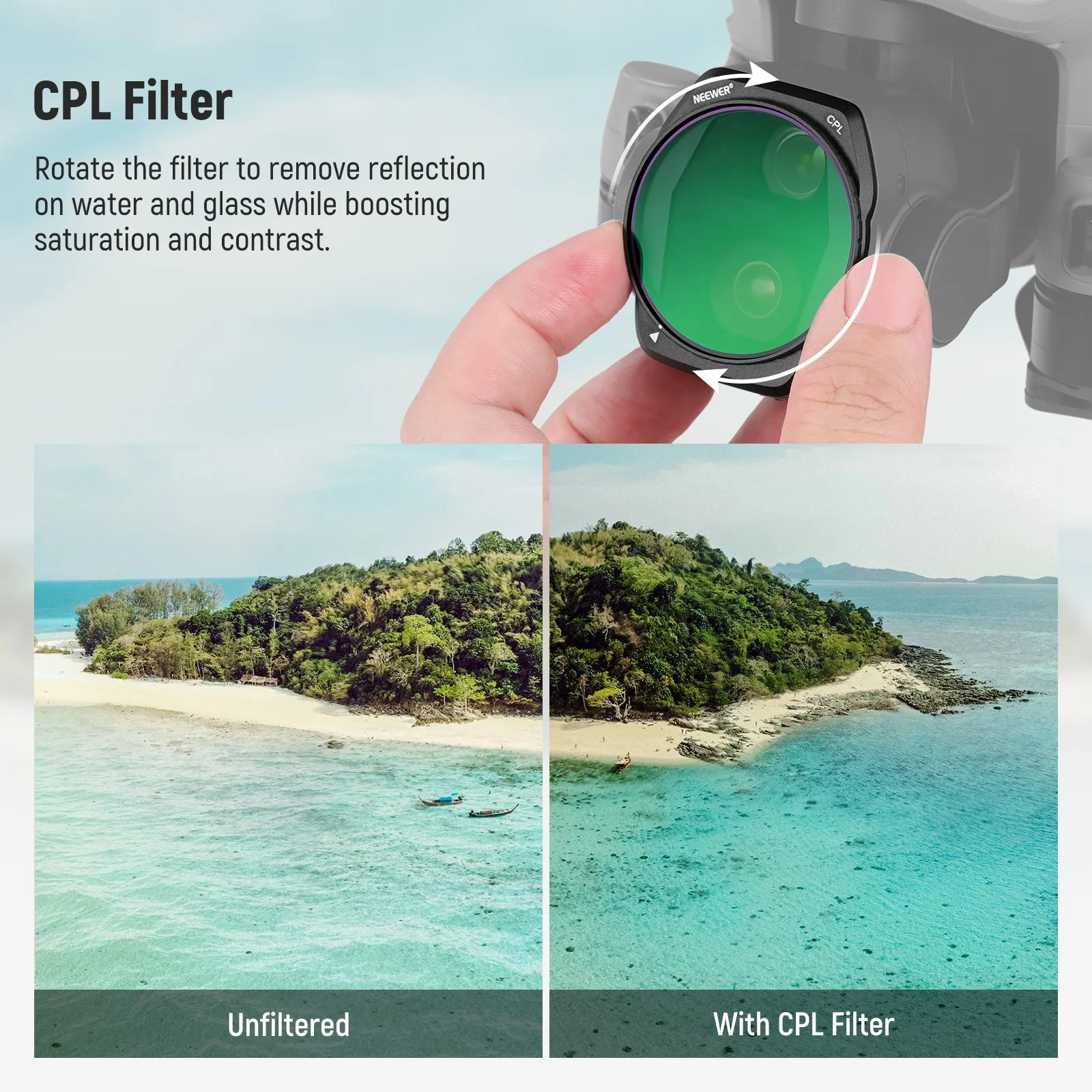 NEEWER FL-A85/FL-A86 ND CPL Filter Set Compatible with DJI Air 3S