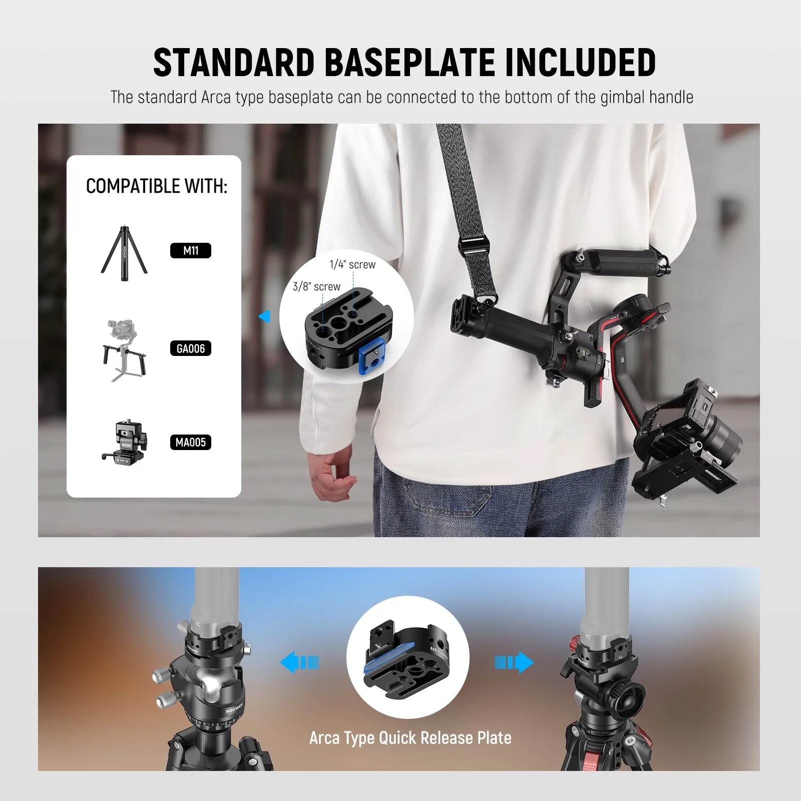 NEEWER GA016 Shoulder Strap for DJI Sling Handle RS4 RS4 Pro RS3 RS3 Pro RS2