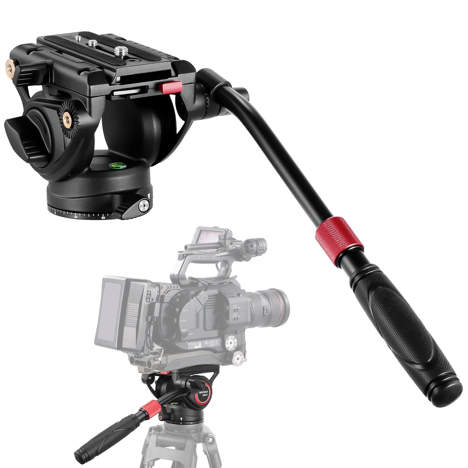 NEEWER GM002 Heavy Duty Video Tripod Fluid Head with 2 QR Modes