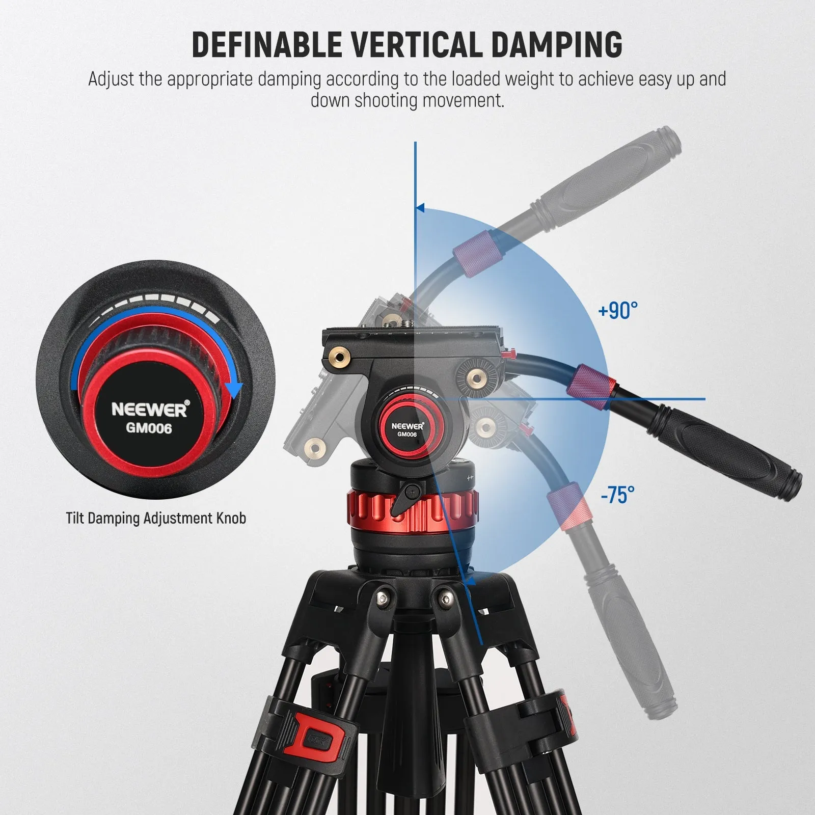 NEEWER GM006 Pro Adjustable Damping Video Tripod Fluid Head