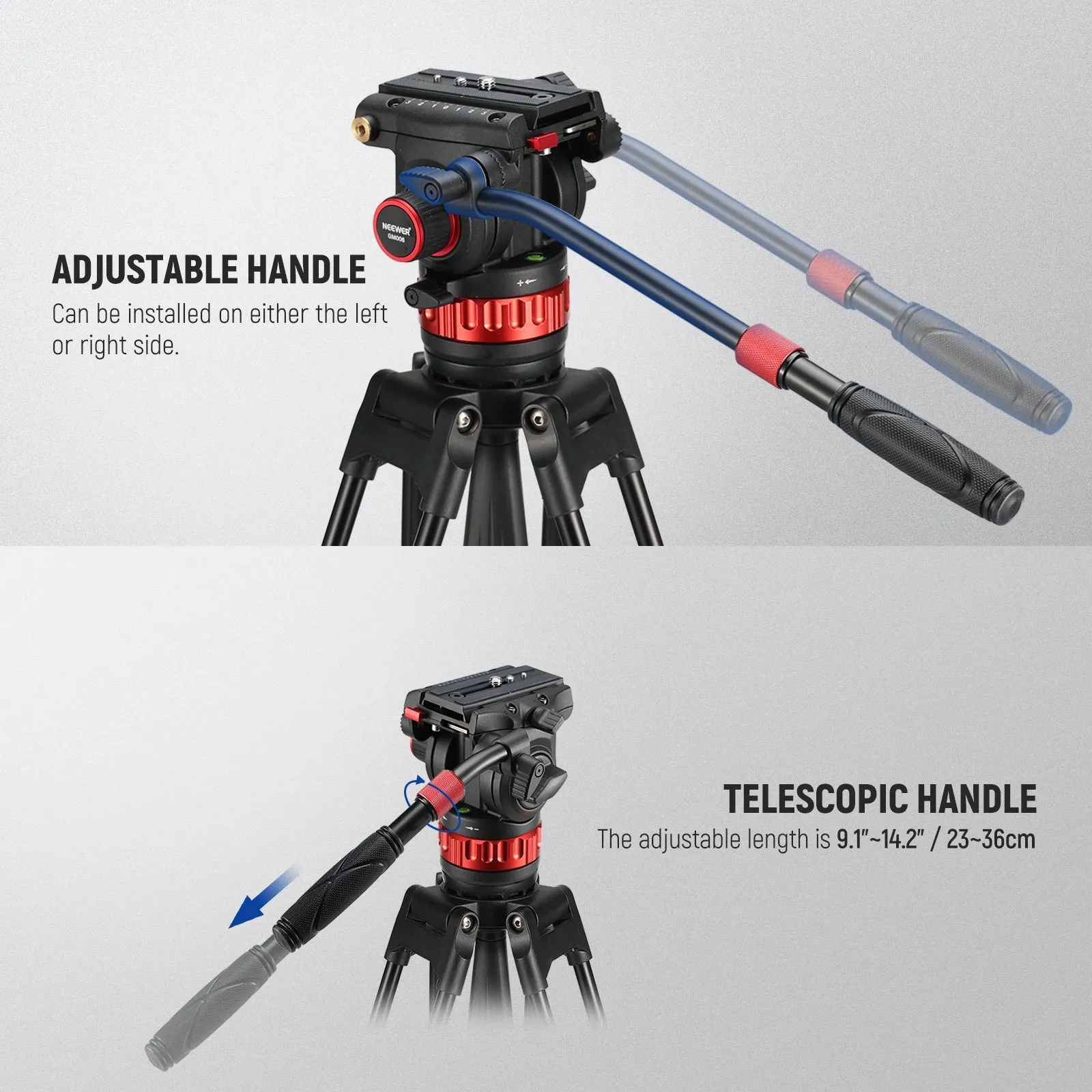 NEEWER GM006 Pro Adjustable Damping Video Tripod Fluid Head