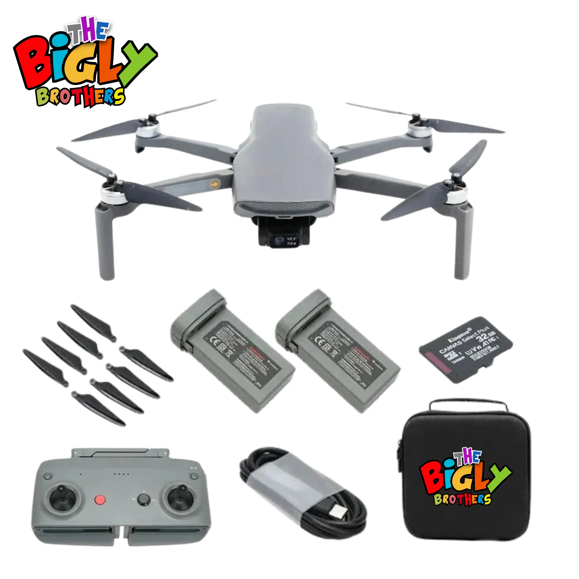 New Release The Bigly Brothers Walker-Air Mini SE FPV Drone, One Throw Fly, 48 MP Camera, 58-Mins Flight Time, 4km Range, 3-Axis Gimbal, GPS System, Intelligent Follow Me Mode, Below 249 Grams