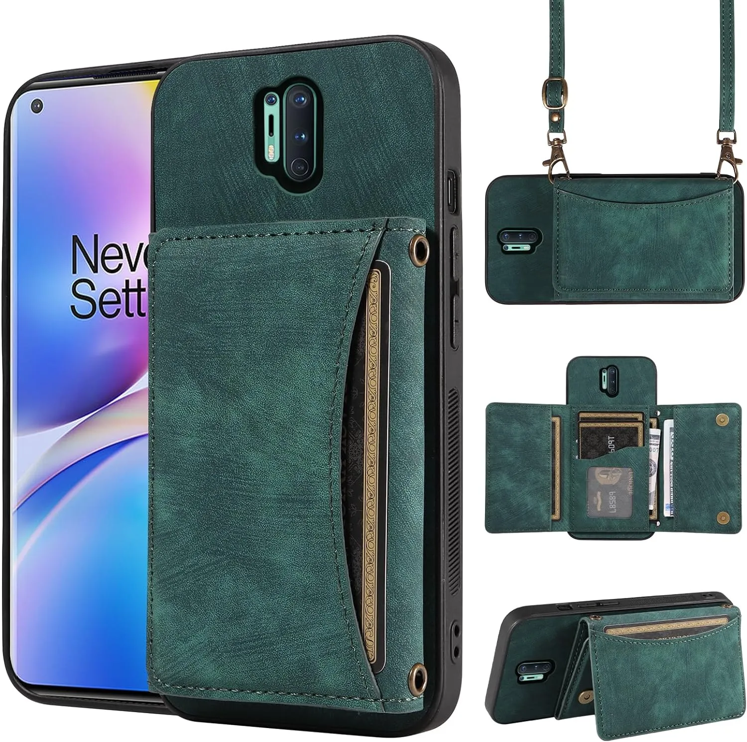 OnePlus 8 Pro One Plus  Wallet Cover Crossbody Shoulder  Slim Stand Cell