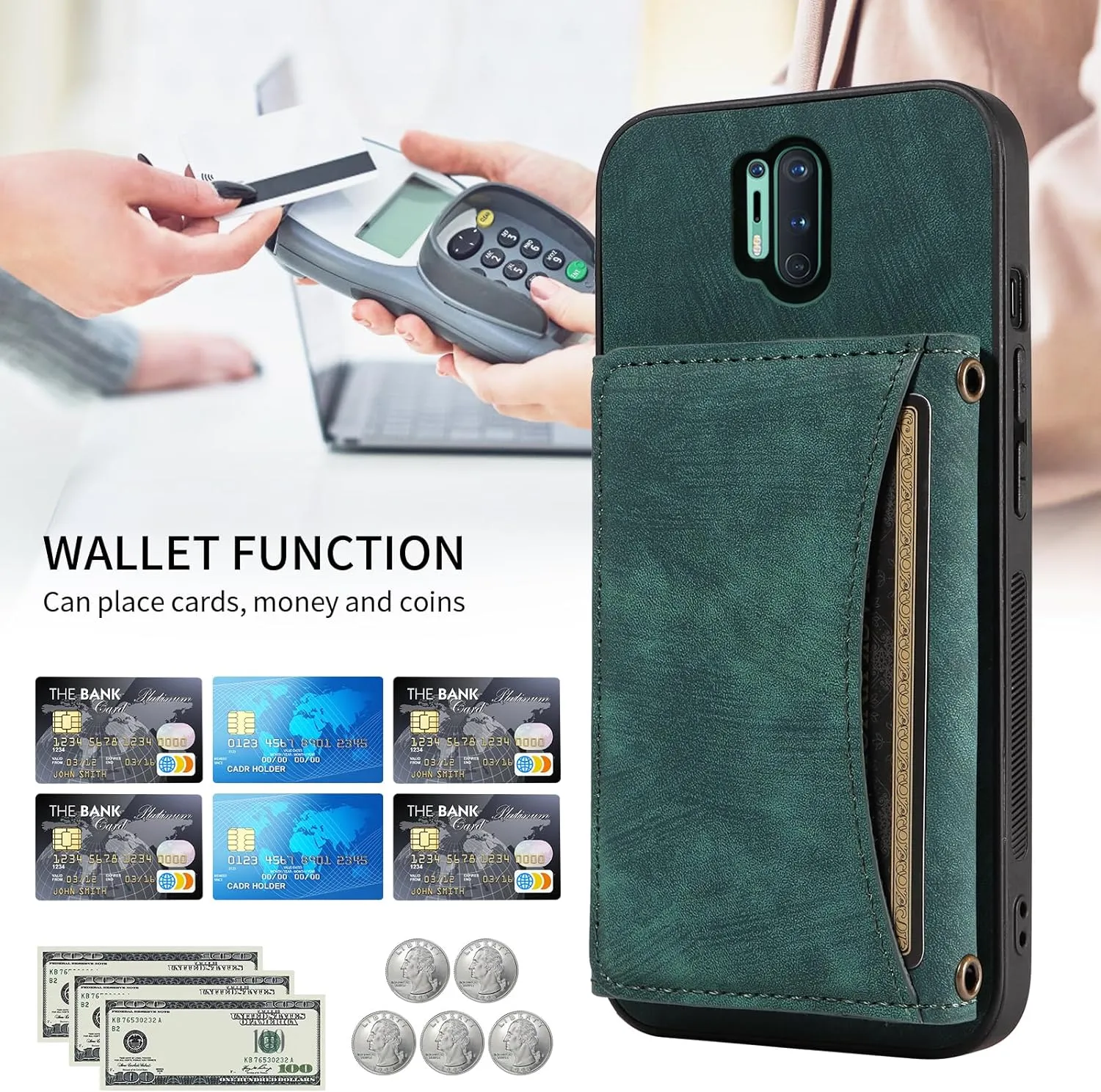 OnePlus 8 Pro One Plus  Wallet Cover Crossbody Shoulder  Slim Stand Cell