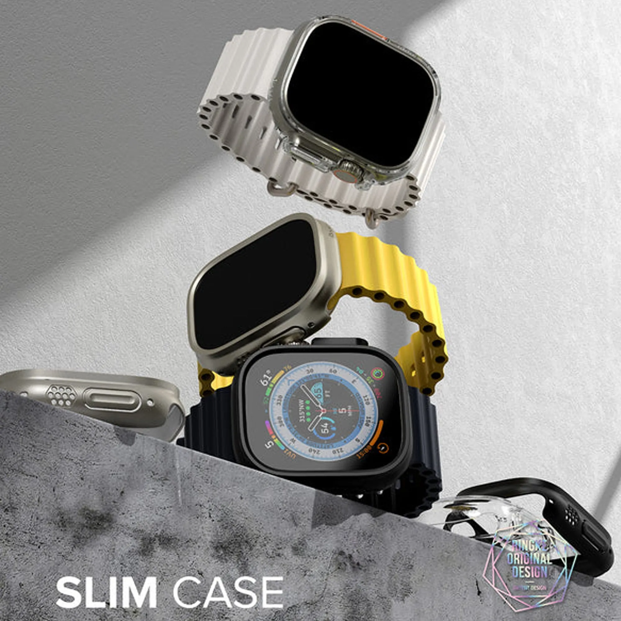 [ONLINE EXCLUSIVE] Ringke Slim Case for Apple Watch Ultra 49mm - 2 pcs in 1 Pack - Clear - Titanium Gray ( Barcode: 8809881269023 )