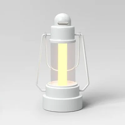 Open Box - 11.3" Metal Classic Small Battery LED Pillar Candle Outdoor Lantern White - Threshold