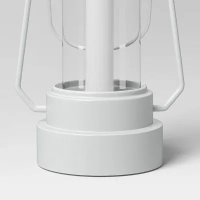 Open Box - 11.3" Metal Classic Small Battery LED Pillar Candle Outdoor Lantern White - Threshold