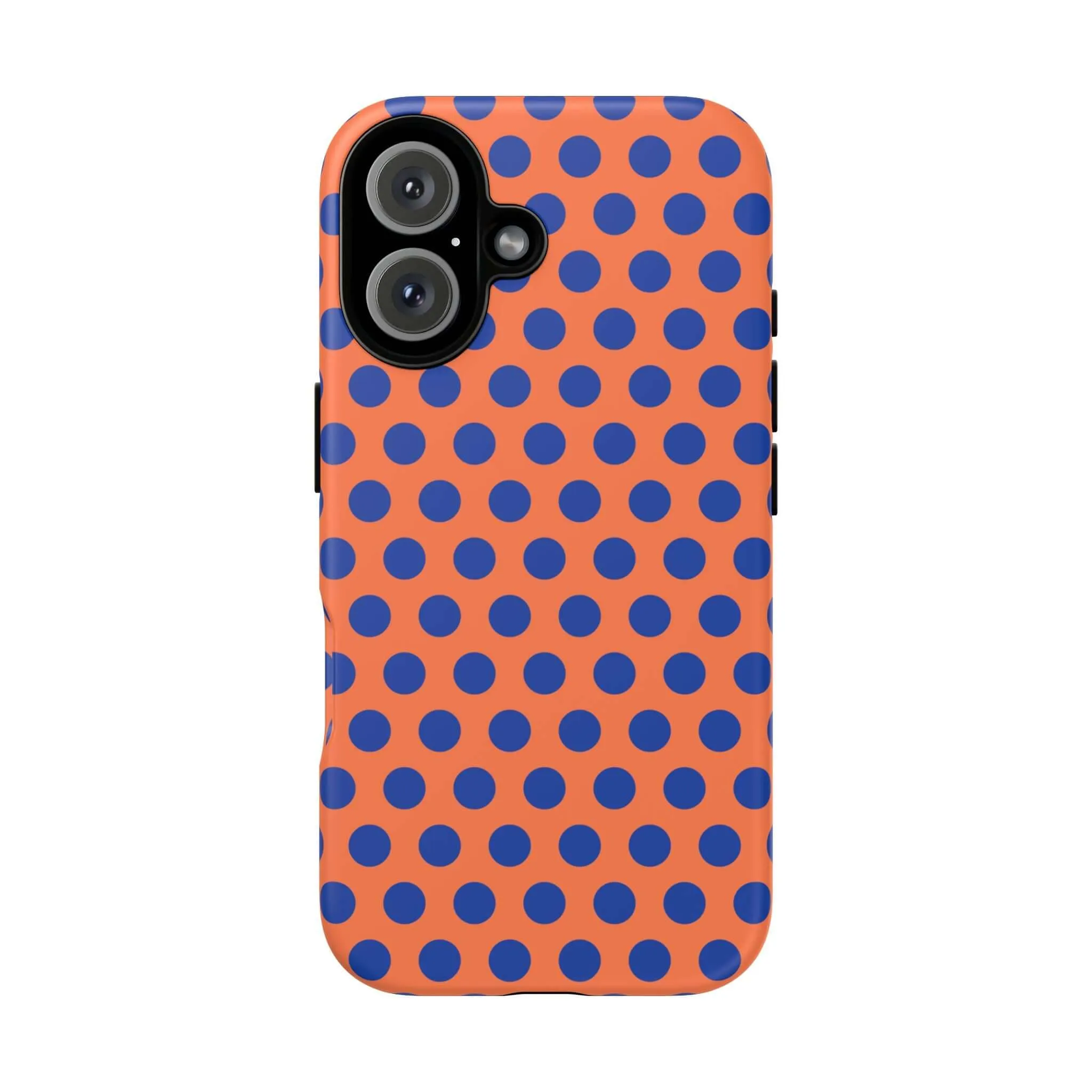 Orange & Blue Polkadot Tough Phone Case for iPhone, Samsung, and Google Phones