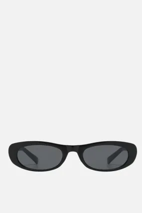 PARIS Black Oval Sunglasses