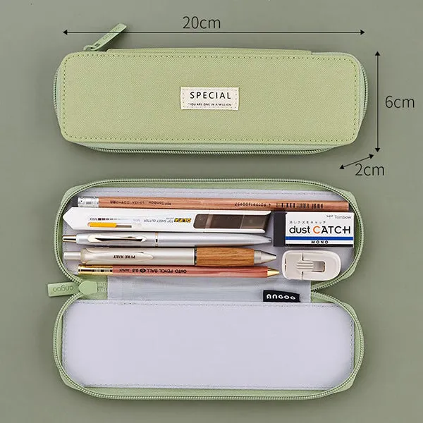 Pastel Zippered Simplest Slim Pencil Case