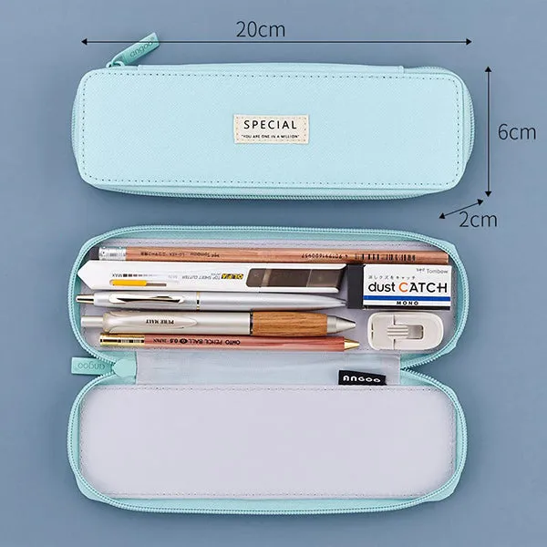 Pastel Zippered Simplest Slim Pencil Case