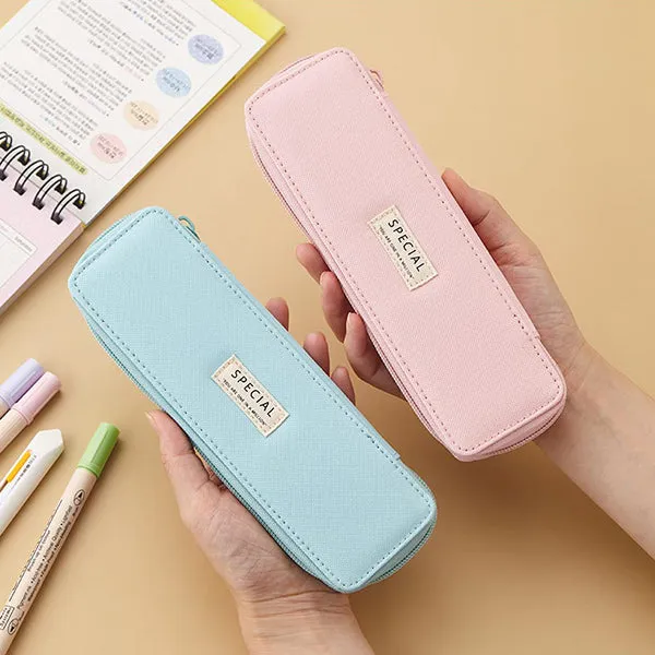 Pastel Zippered Simplest Slim Pencil Case