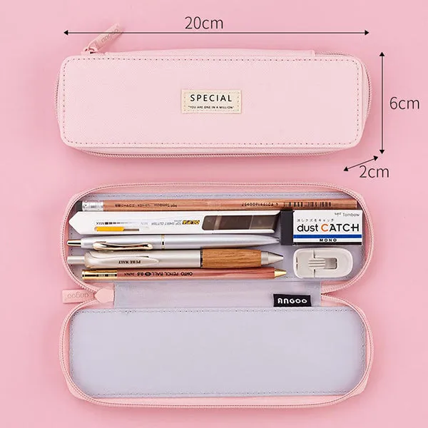 Pastel Zippered Simplest Slim Pencil Case