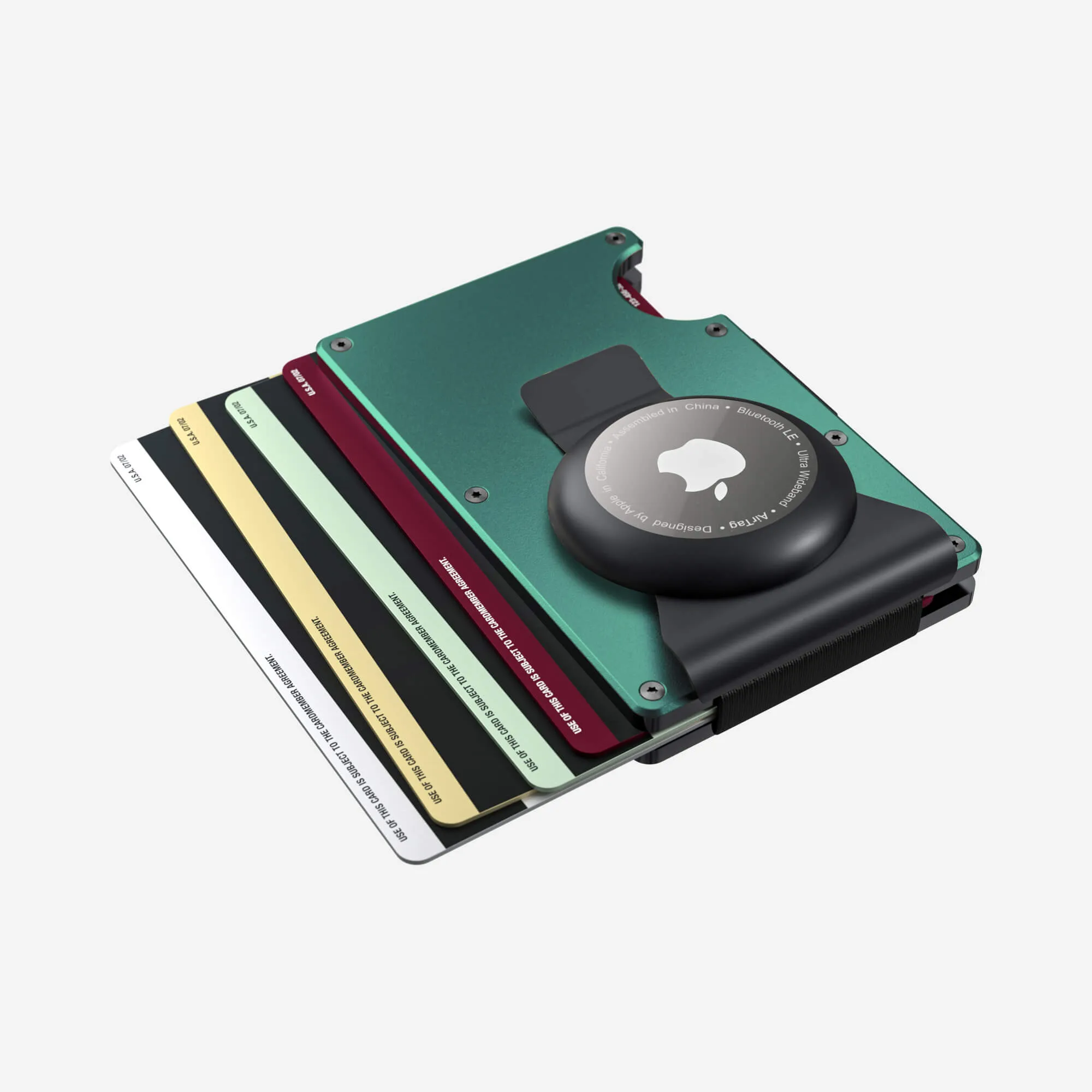 Personalised AirTag Money Clip Wallet (Racing Green)