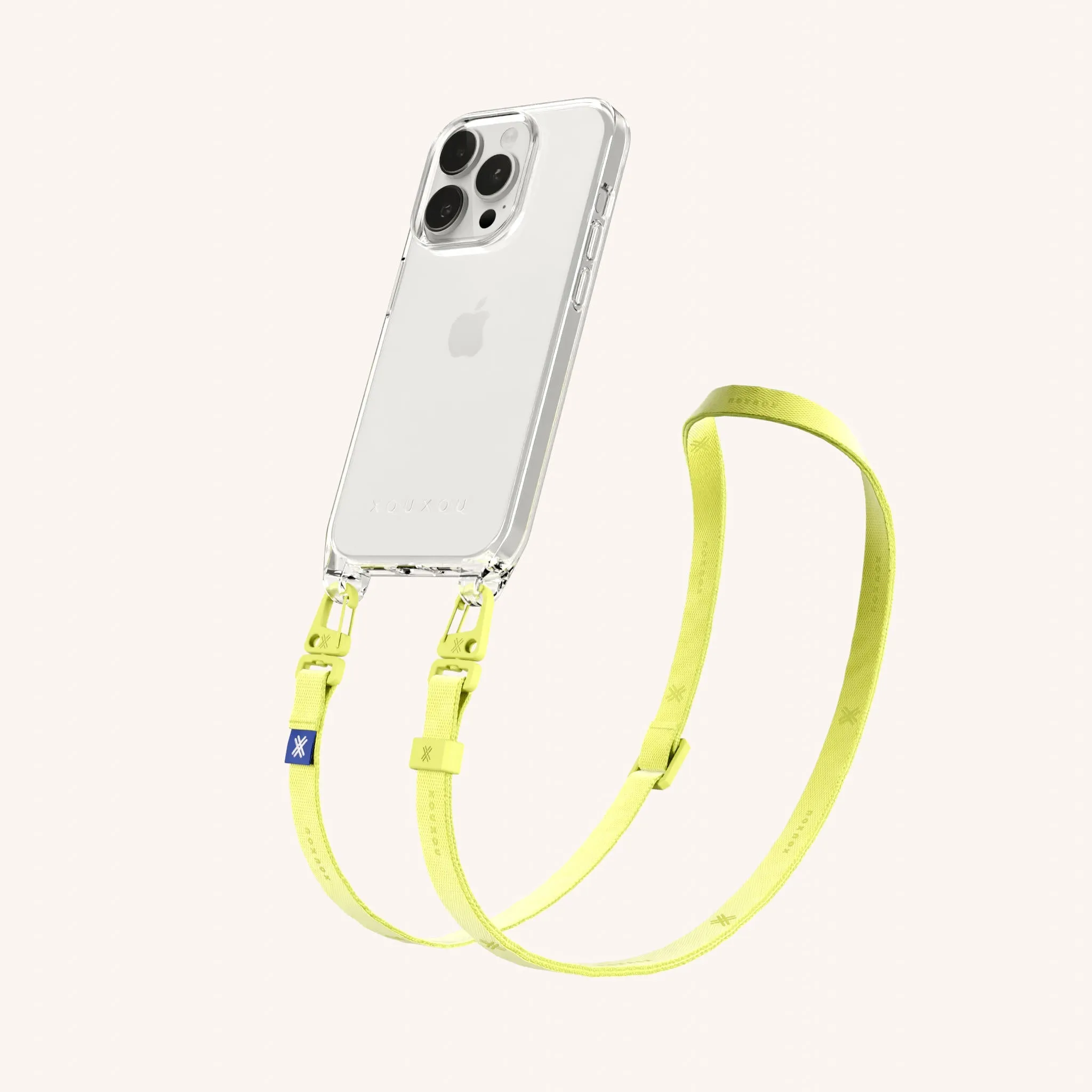 Phone Necklace with Slim Lanyard in Clear   Limoncello