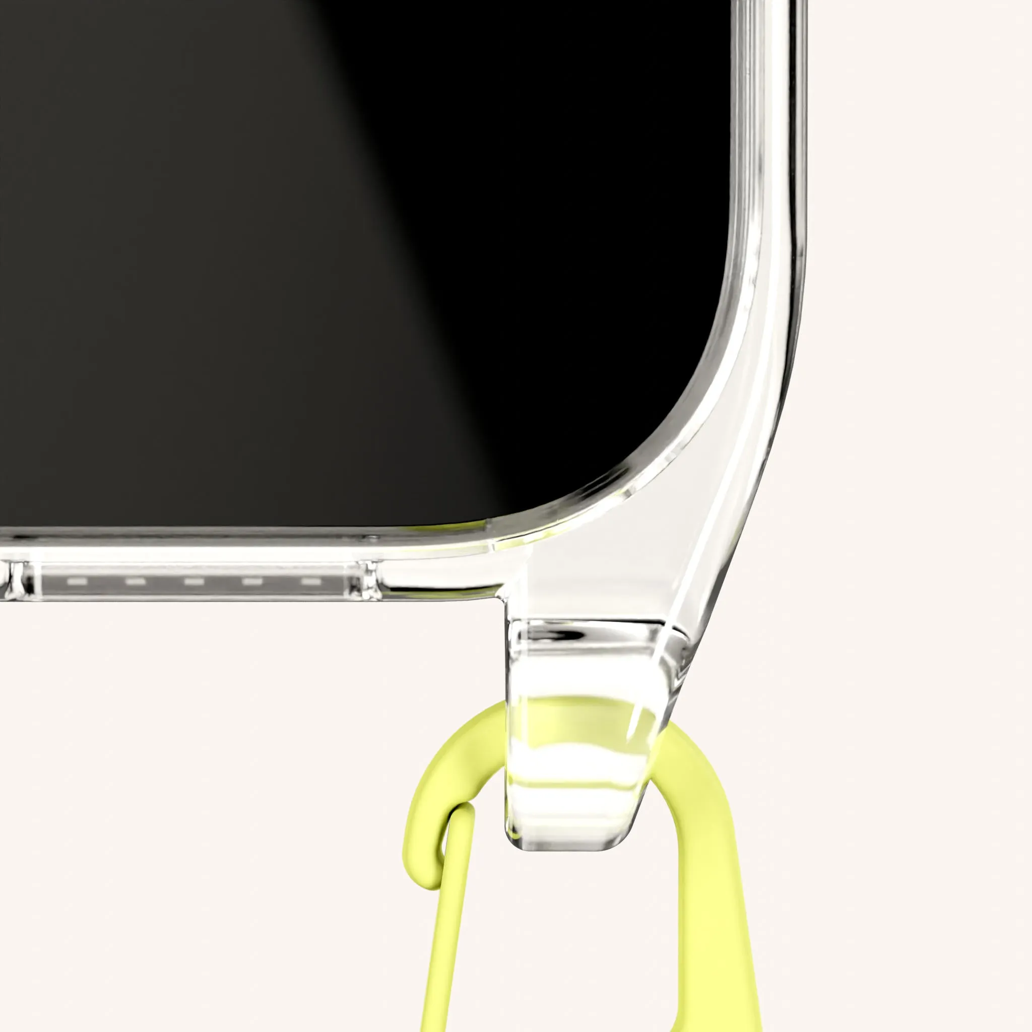 Phone Necklace with Slim Lanyard in Clear   Limoncello