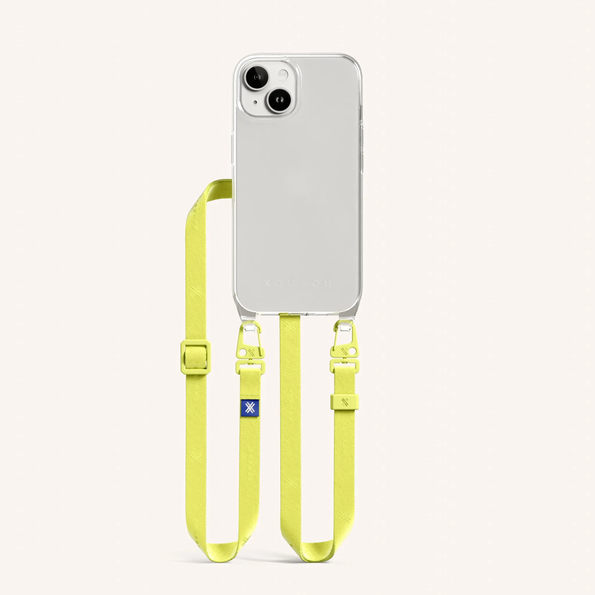 Phone Necklace with Slim Lanyard in Clear   Limoncello