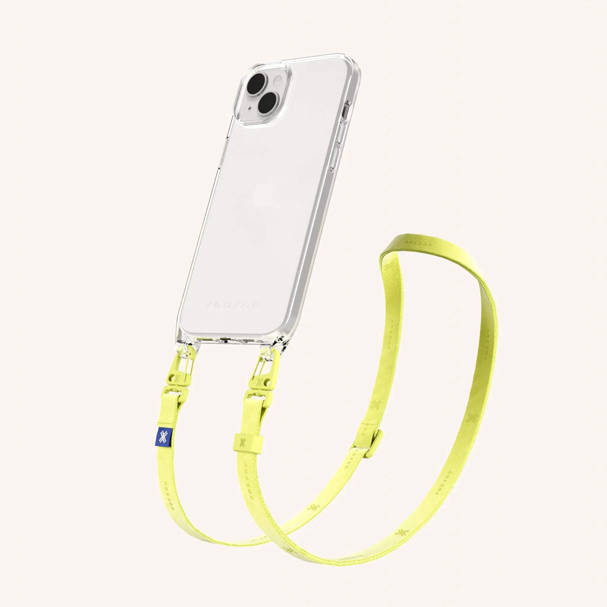 Phone Necklace with Slim Lanyard in Clear   Limoncello