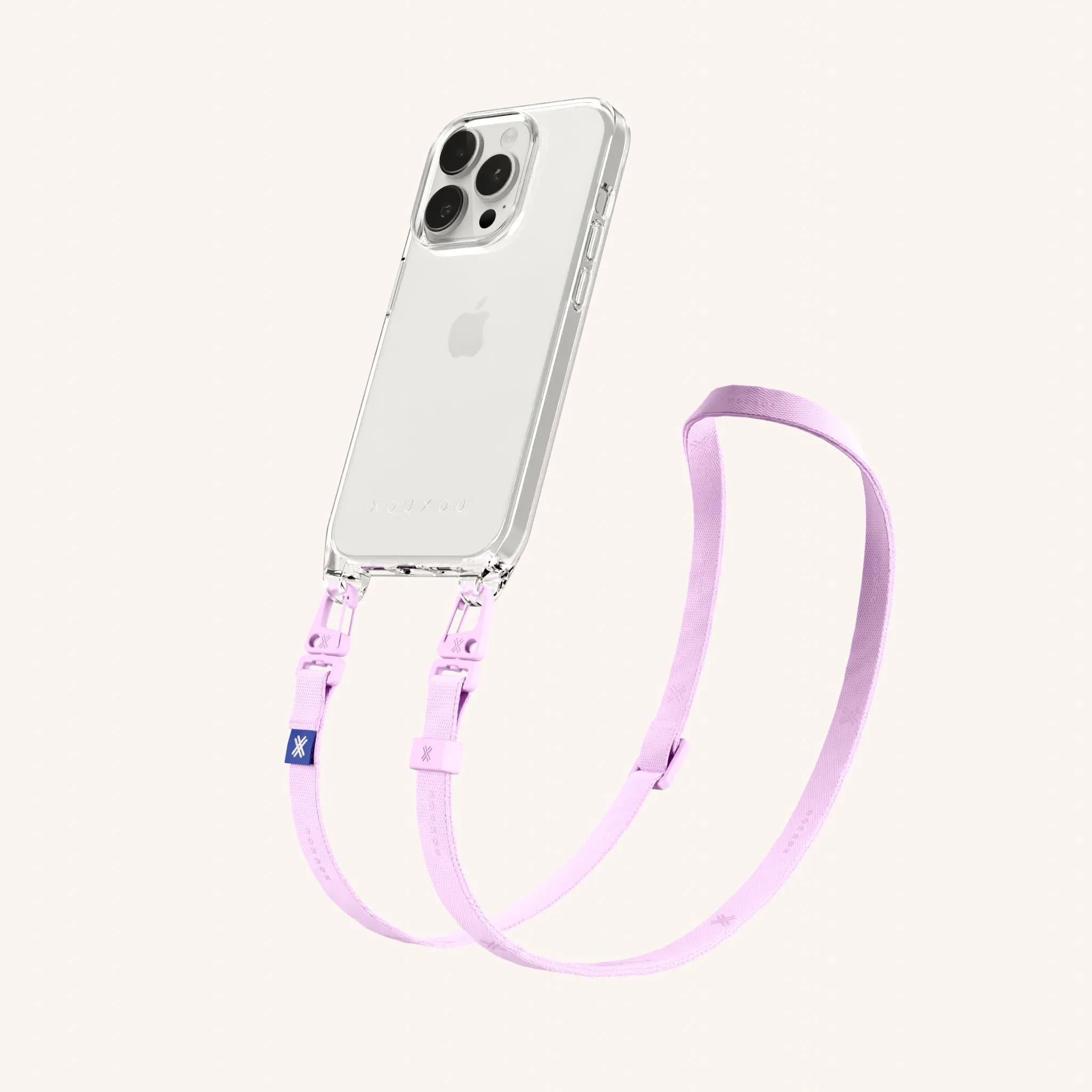 Phone Necklace with Slim Lanyard in Clear   Rosato