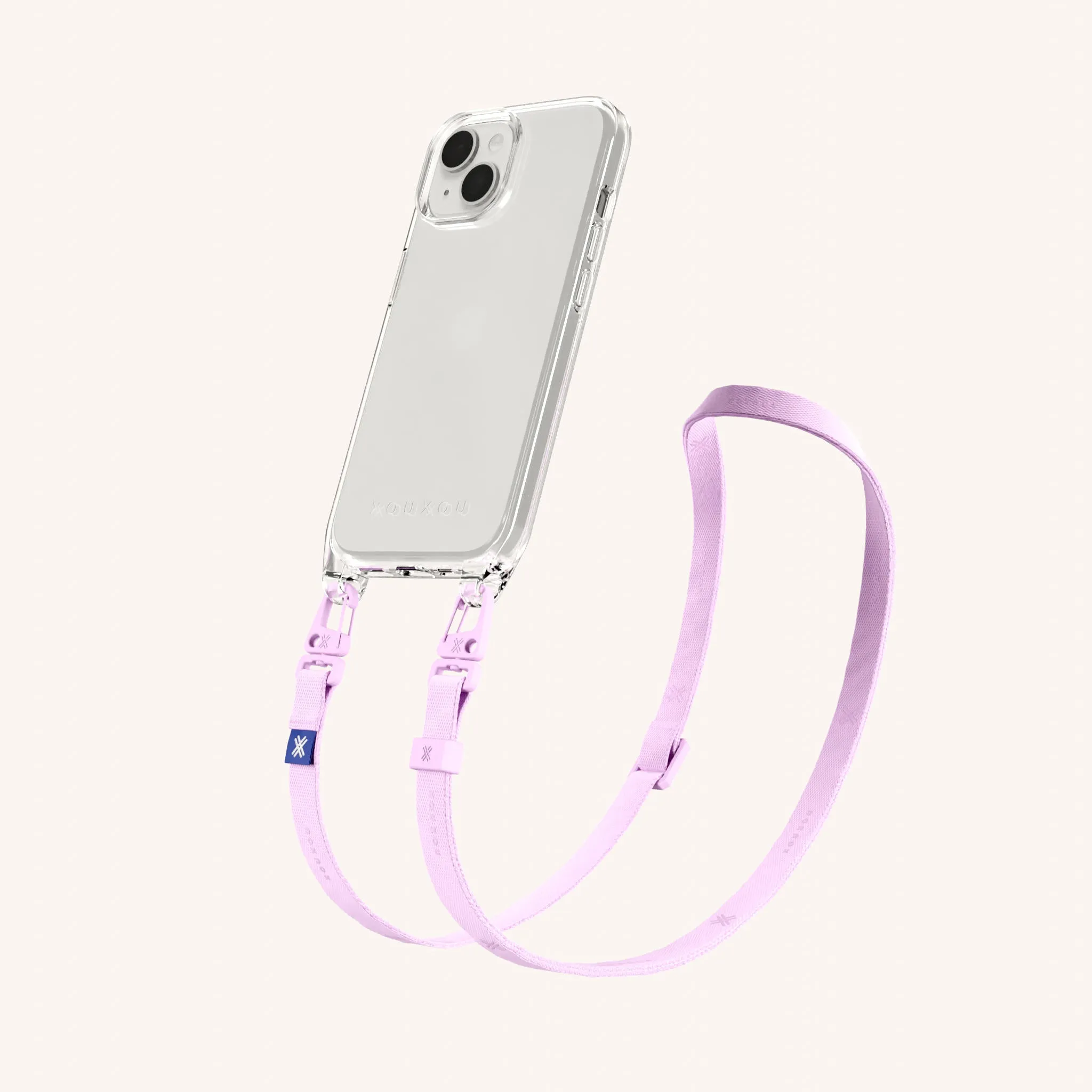 Phone Necklace with Slim Lanyard in Clear   Rosato