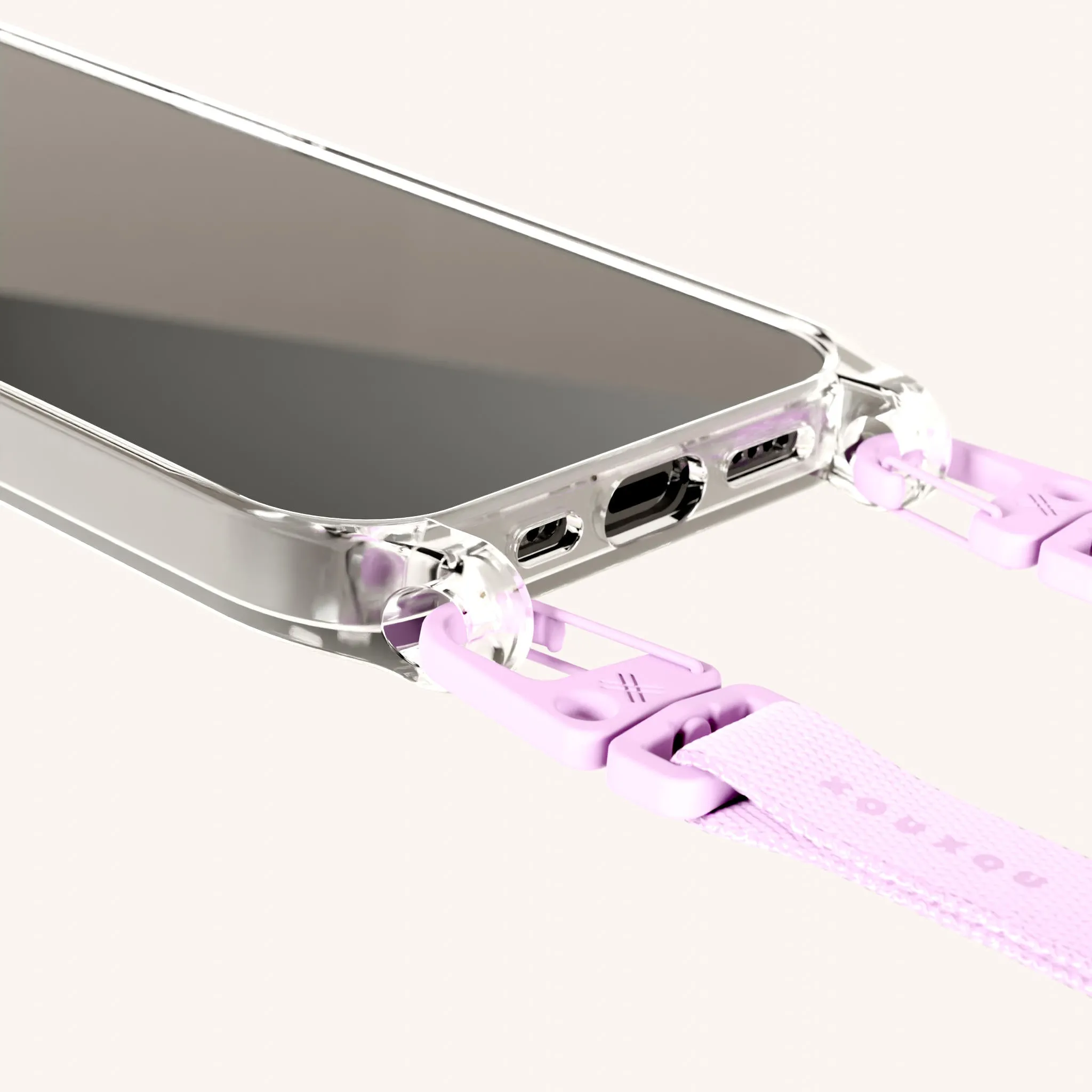 Phone Necklace with Slim Lanyard in Clear   Rosato