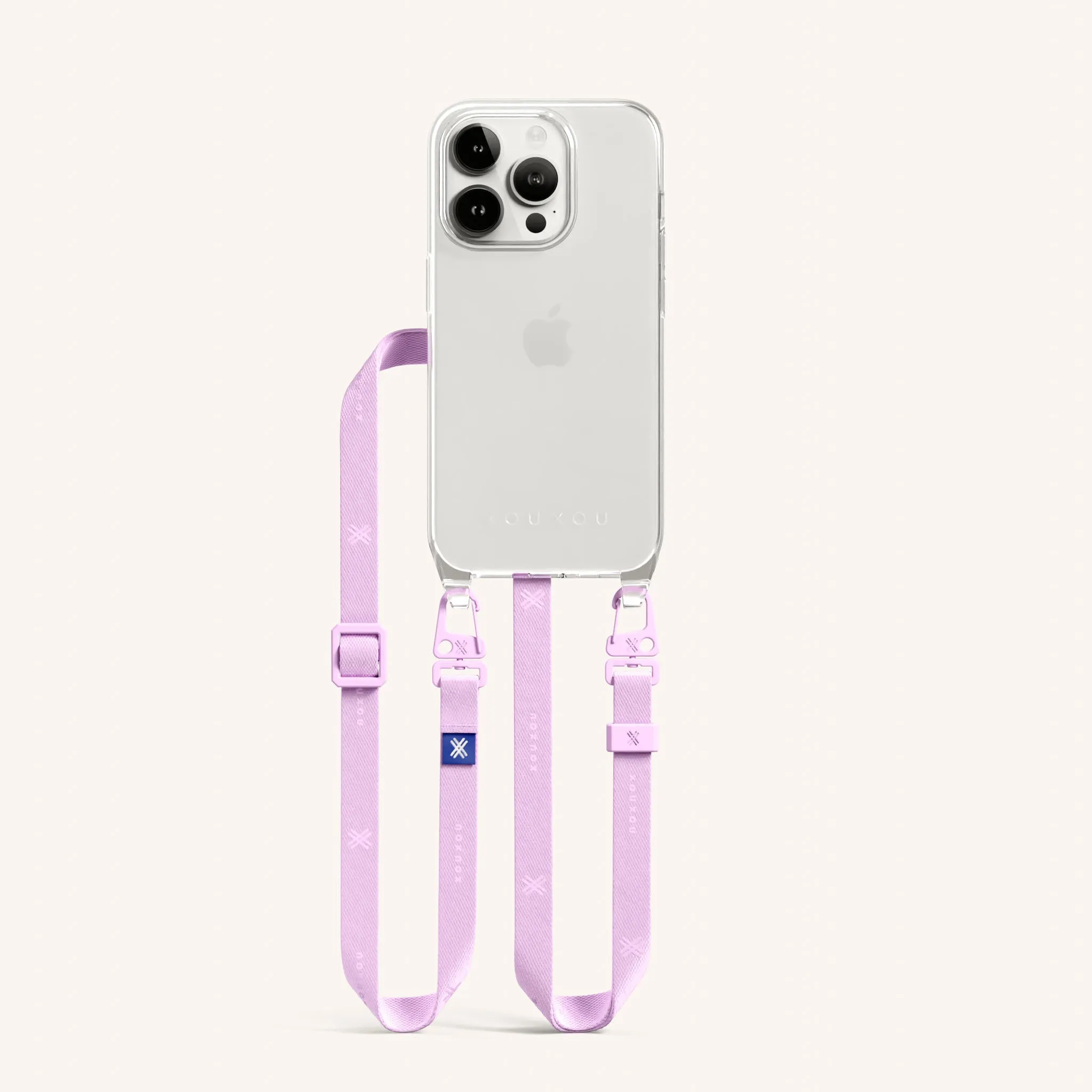 Phone Necklace with Slim Lanyard in Clear   Rosato