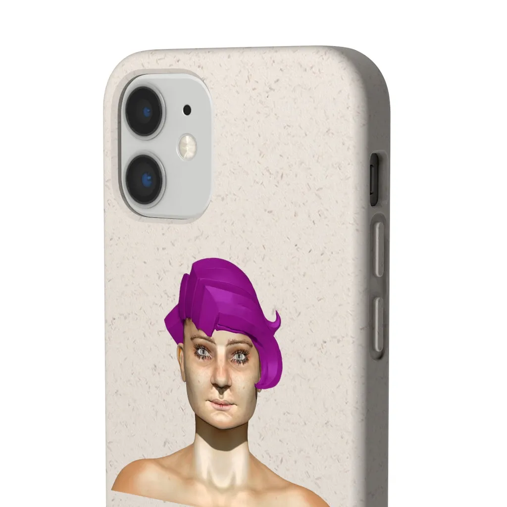 Pink Hair Girl Biodegradable Case