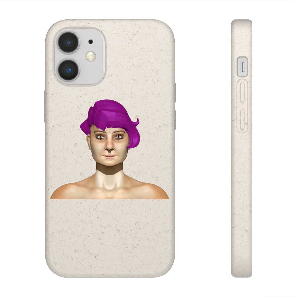 Pink Hair Girl Biodegradable Case