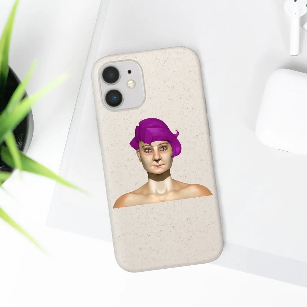 Pink Hair Girl Biodegradable Case