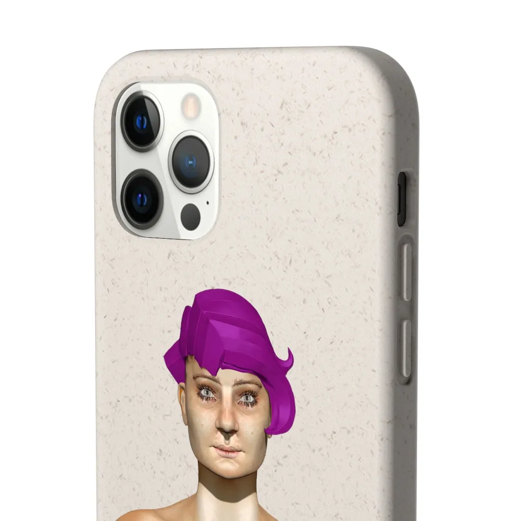 Pink Hair Girl Biodegradable Case