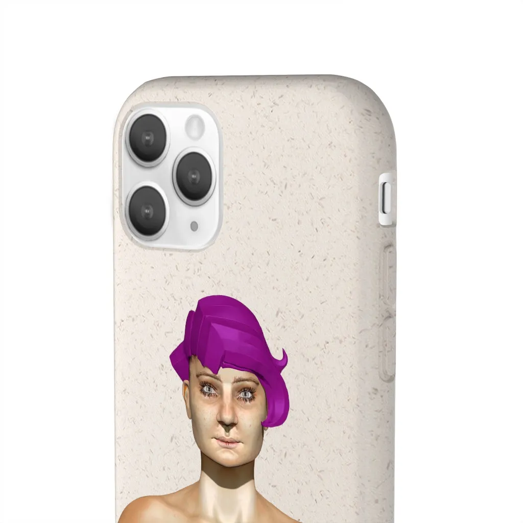 Pink Hair Girl Biodegradable Case