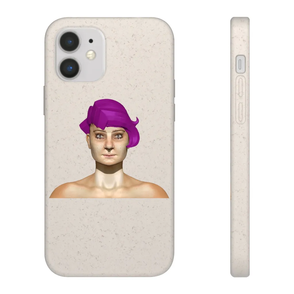 Pink Hair Girl Biodegradable Case