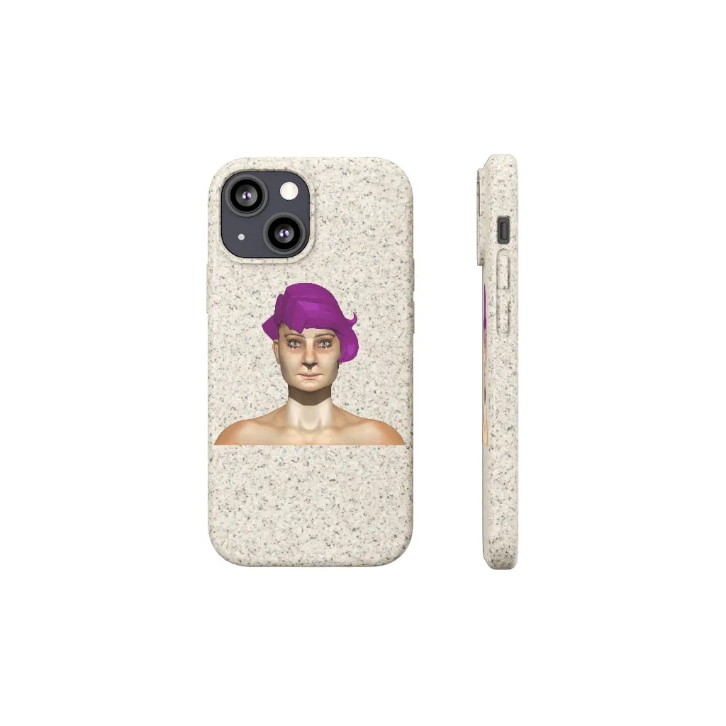 Pink Hair Girl Biodegradable Case