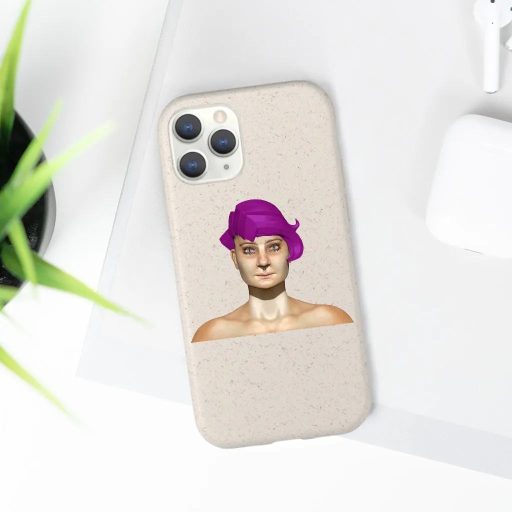 Pink Hair Girl Biodegradable Case