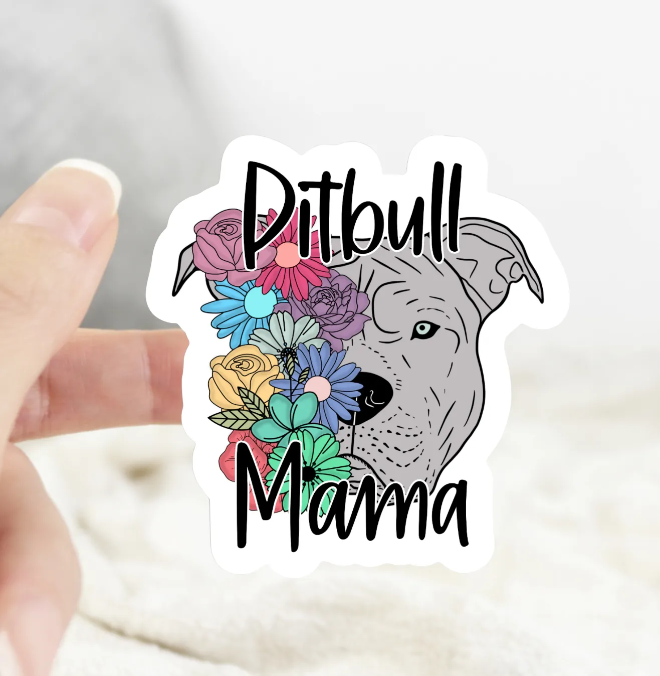 Pitbull Mama Dog Sticker