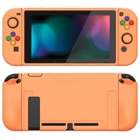 PlayVital ZealProtect Soft Protective Case for Nintendo Switch, Flexible Cover Protector for Nintendo Switch with Tempered Glass Screen Protector & Thumb Grip Caps & ABXY Direction Button Caps - Apricot Yellow - RNSYM5012