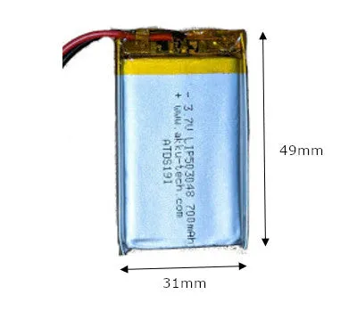 Polymer Lithium Ion Battery 3.7v 700mAH with JST connector