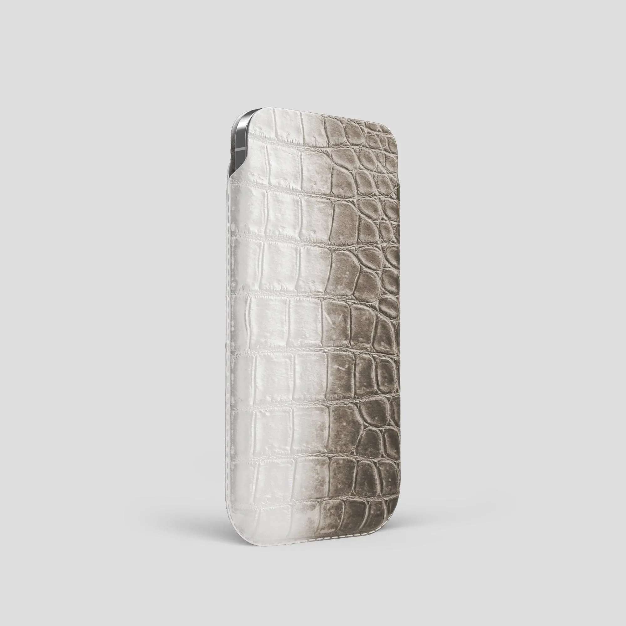 Pouch Case For iPhone 13 Pro In Himalayan Crocodile