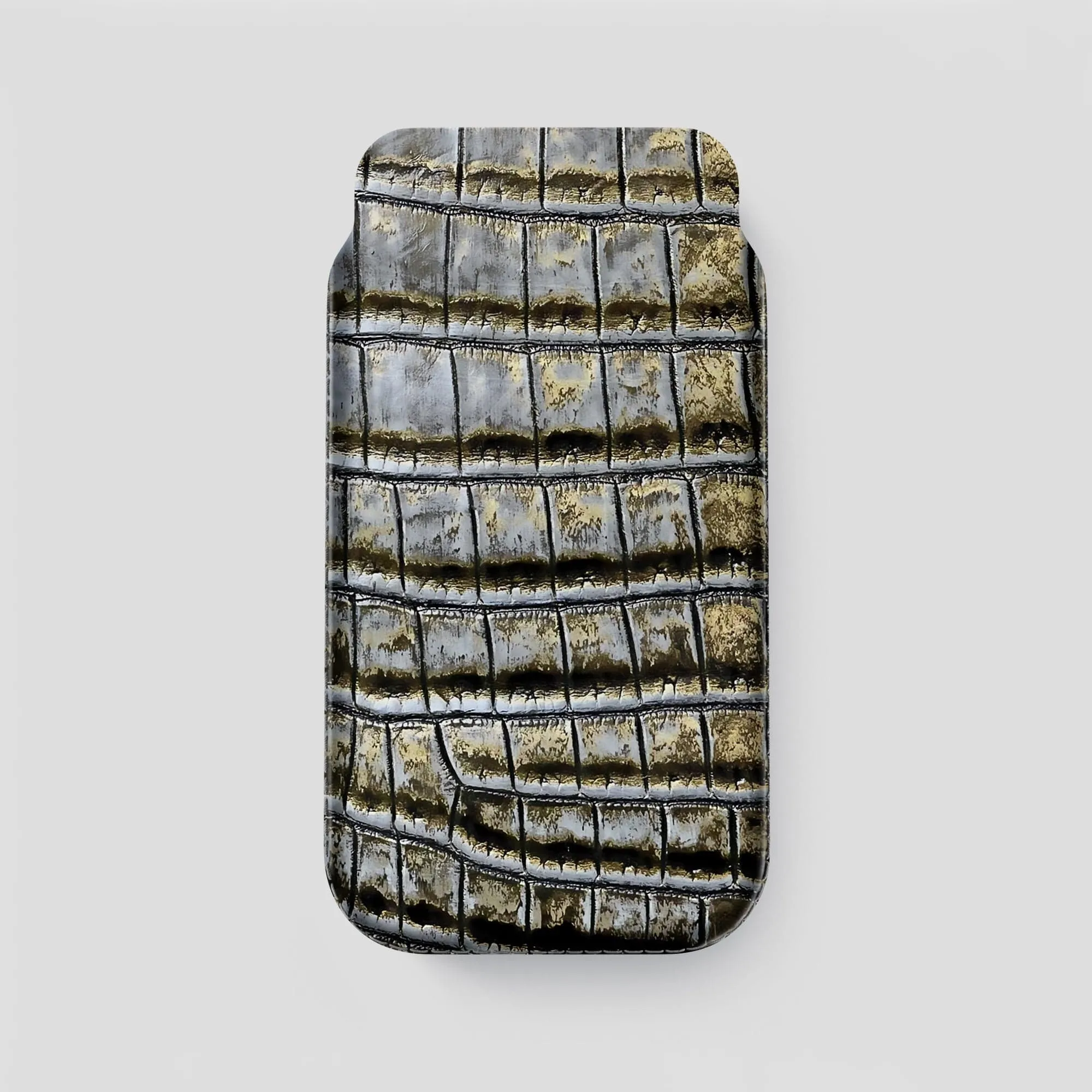 Pouch Case For iPhone 15 Pro Max In Himalayan Crocodile