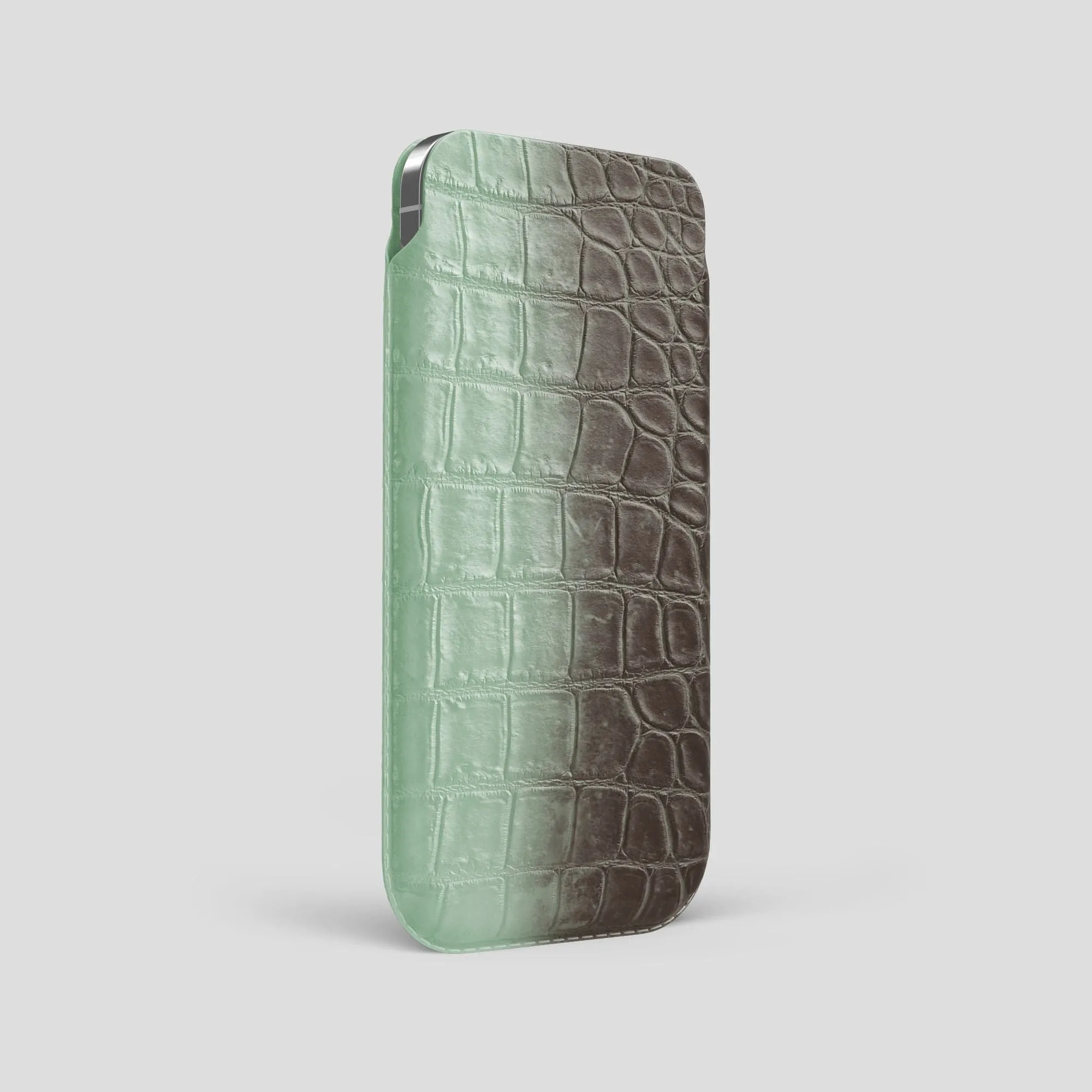 Pouch Case For iPhone 15 Pro Max In Himalayan Crocodile