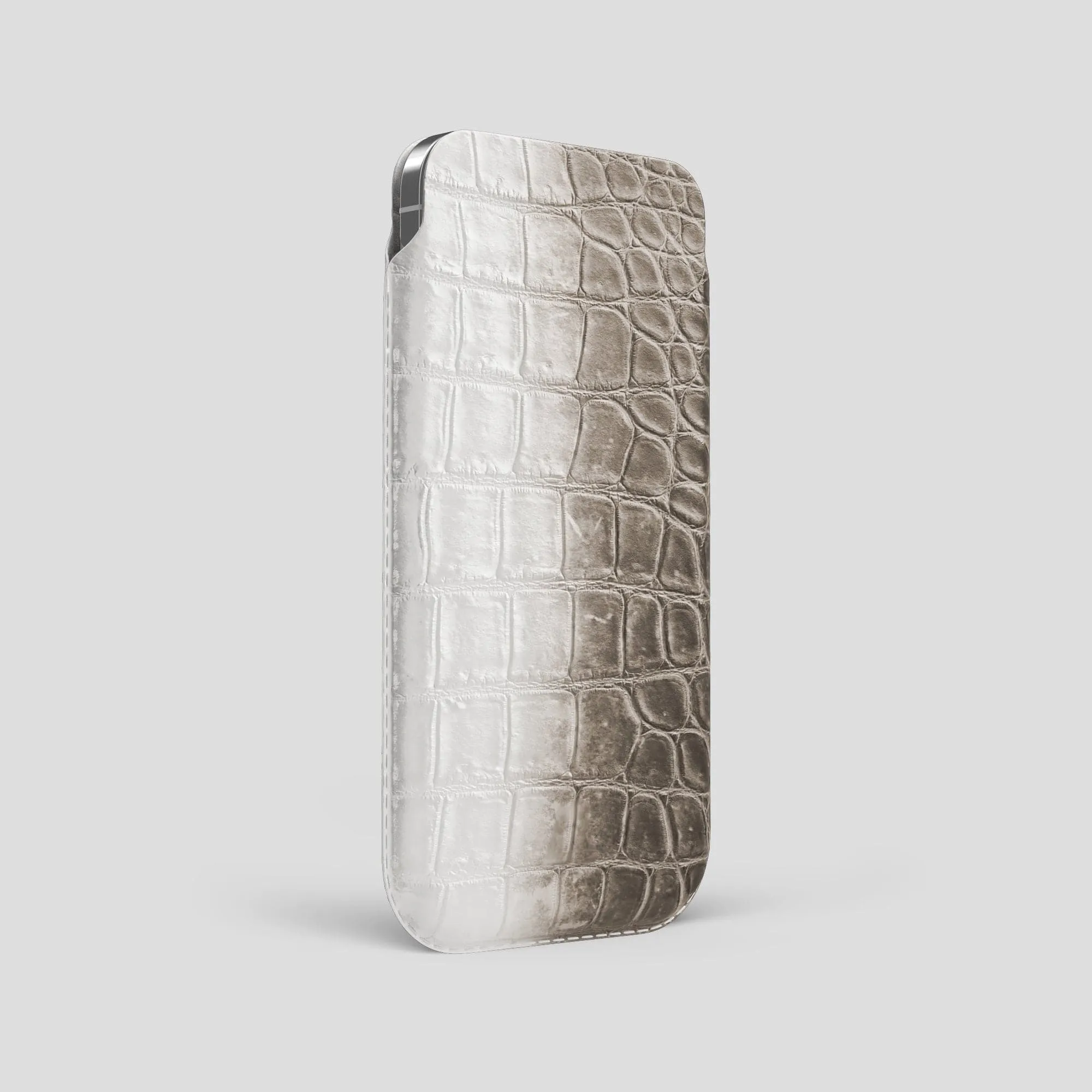 Pouch Case For iPhone 15 Pro Max In Himalayan Crocodile