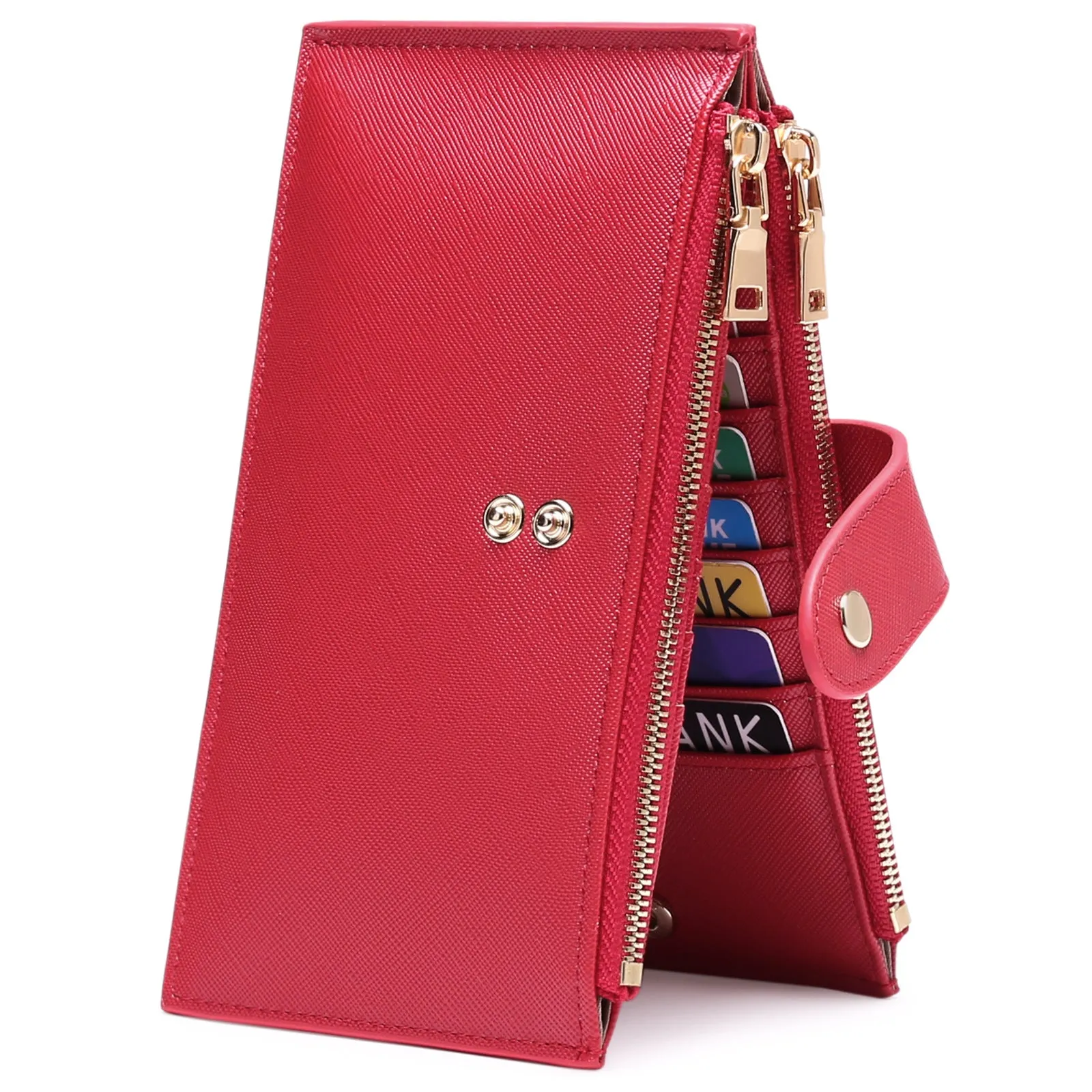 RFID Wallet Women Vacatime Bifold Card Case Wallet with Zipper Pocke for Women