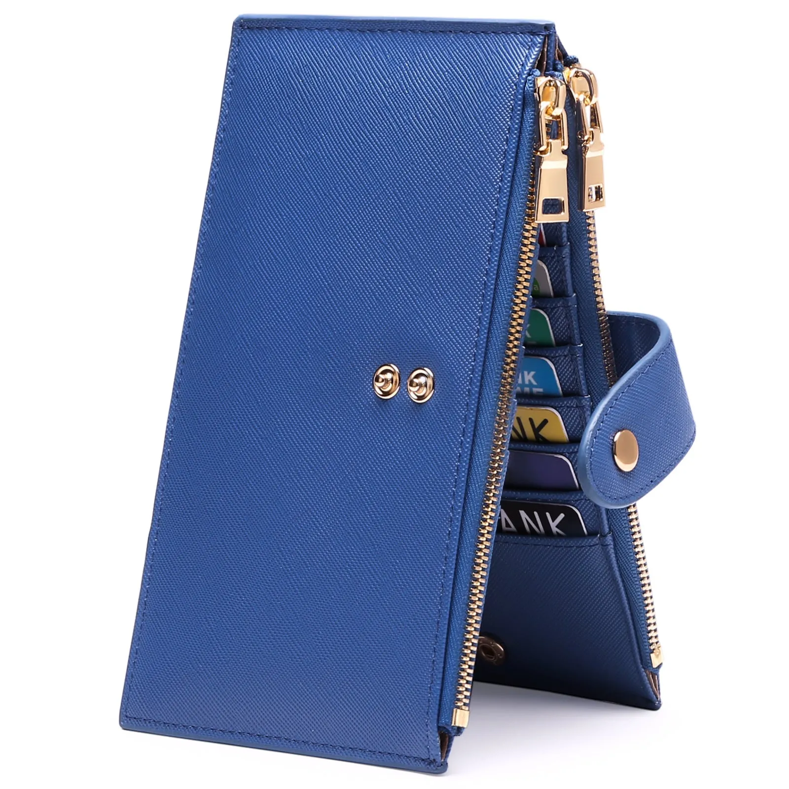 RFID Wallet Women Vacatime Bifold Card Case Wallet with Zipper Pocke for Women