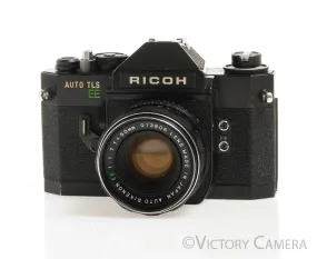 Ricoh Auto TLS EE Black 35mm SLR Film Camera w/ 50mm f1.7 Lens -No Meter-