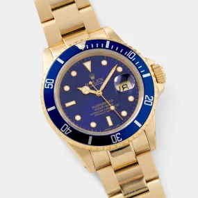 Rolex Submariner Date Purple Dial Yellow Gold 16618