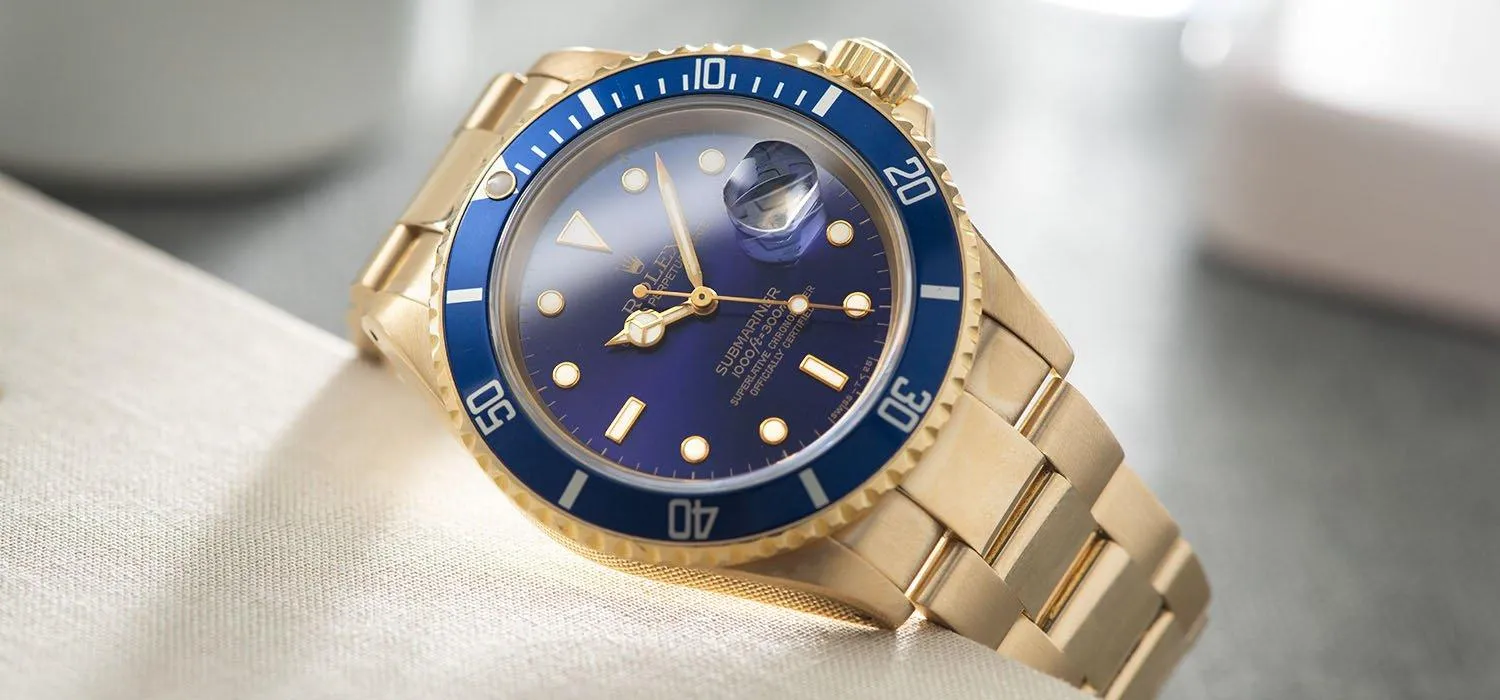 Rolex Submariner Date Purple Dial Yellow Gold 16618