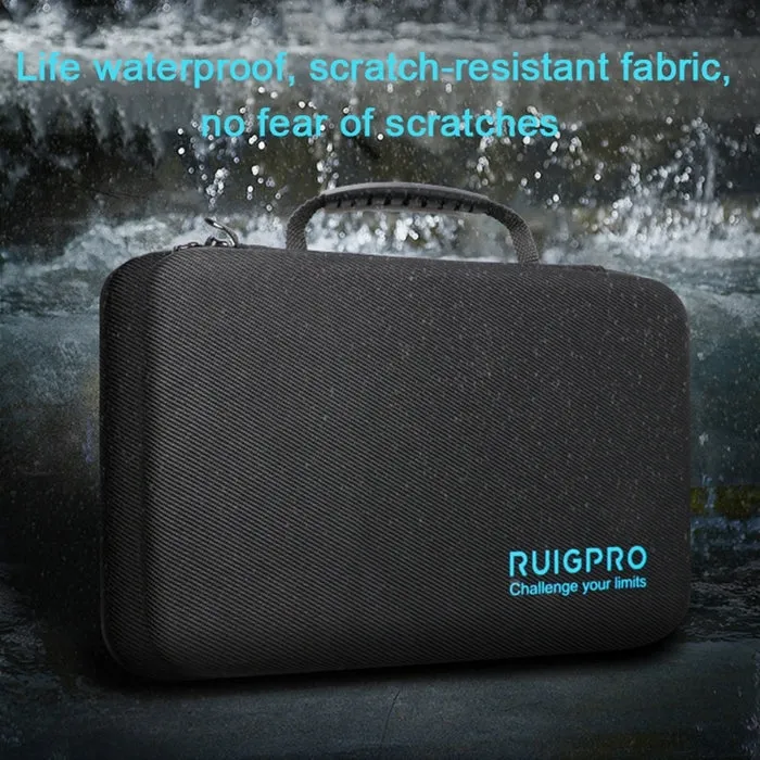 RUIGPRO Shockproof Waterproof Portable Case Box for DJI Osmo Action, Size: 28cm x 19.7cm x 6.8cm(Black)