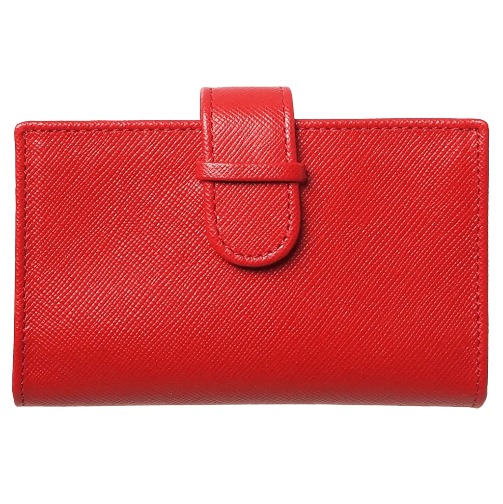 Saffiano Business Card Case Red